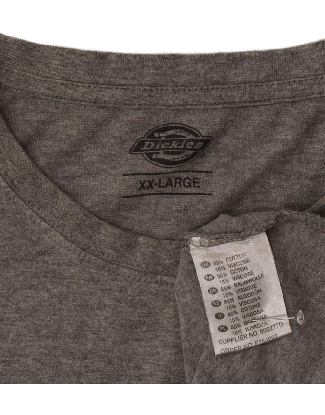 Dickies Herre Grafisk T-Shirt Top 2XL Grå Bomuld