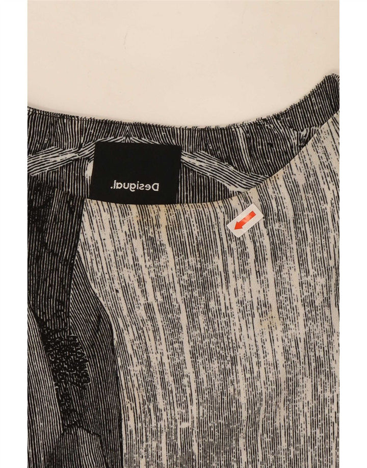 Desigual Dame Hawaiian Graphic Shift Kjole EU 38 Medium Grå Geometrisk