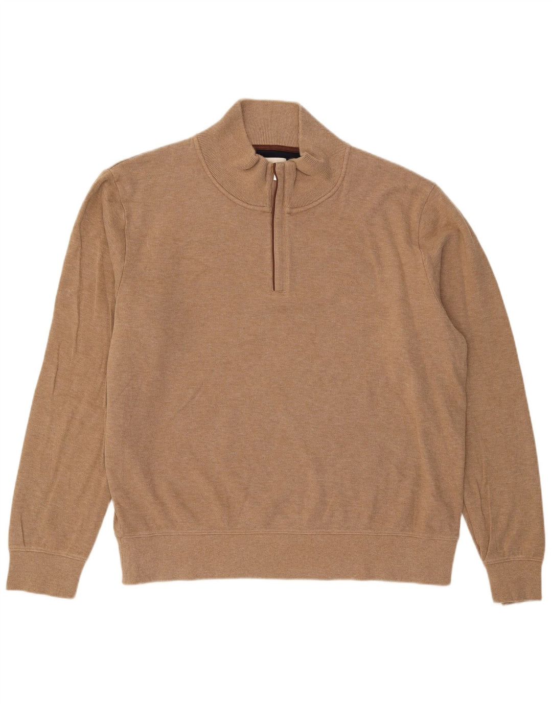 Gant Herre Zip Neck Jumper Sweater 3XL Beige Bomuld