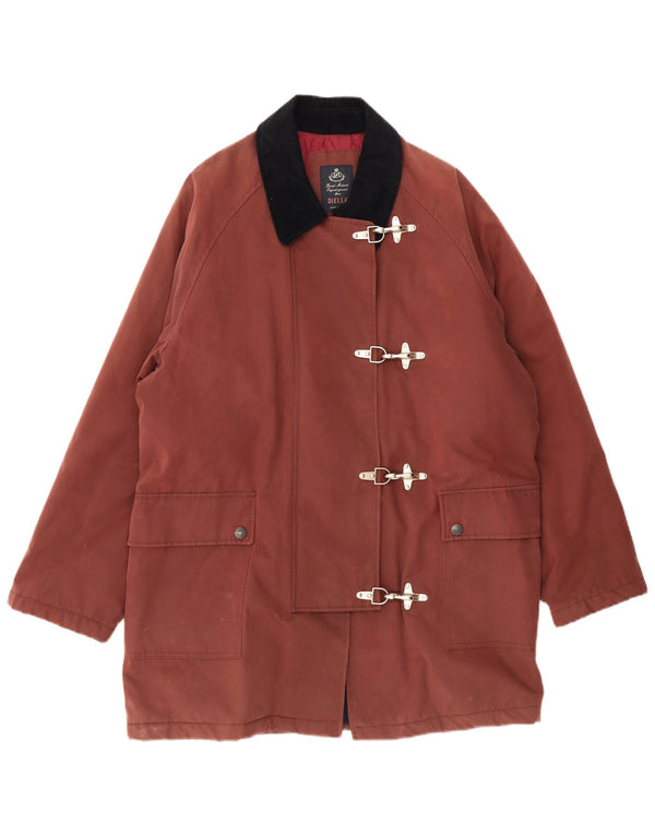 Dielle Dame Oversized Duffel Coat IT 50 XL Brun Colourblock Bomuld