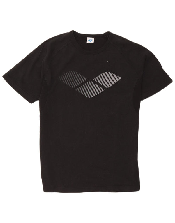 Arena Herre Grafisk T-Shirt Top Medium Sort Bomuld