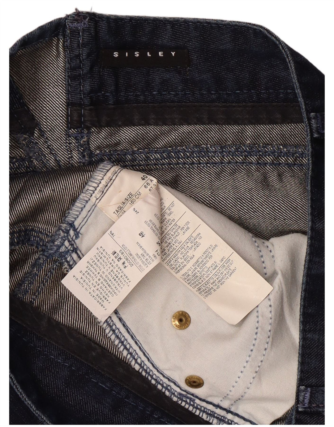 Sisley Dame Denim Nederdel IT 40 Small W30 Marineblå Bomuld