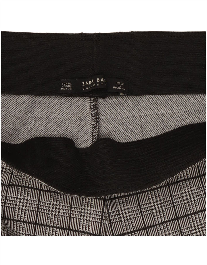 Zara Dame Leggings UK 18 XL Grå Houndstooth