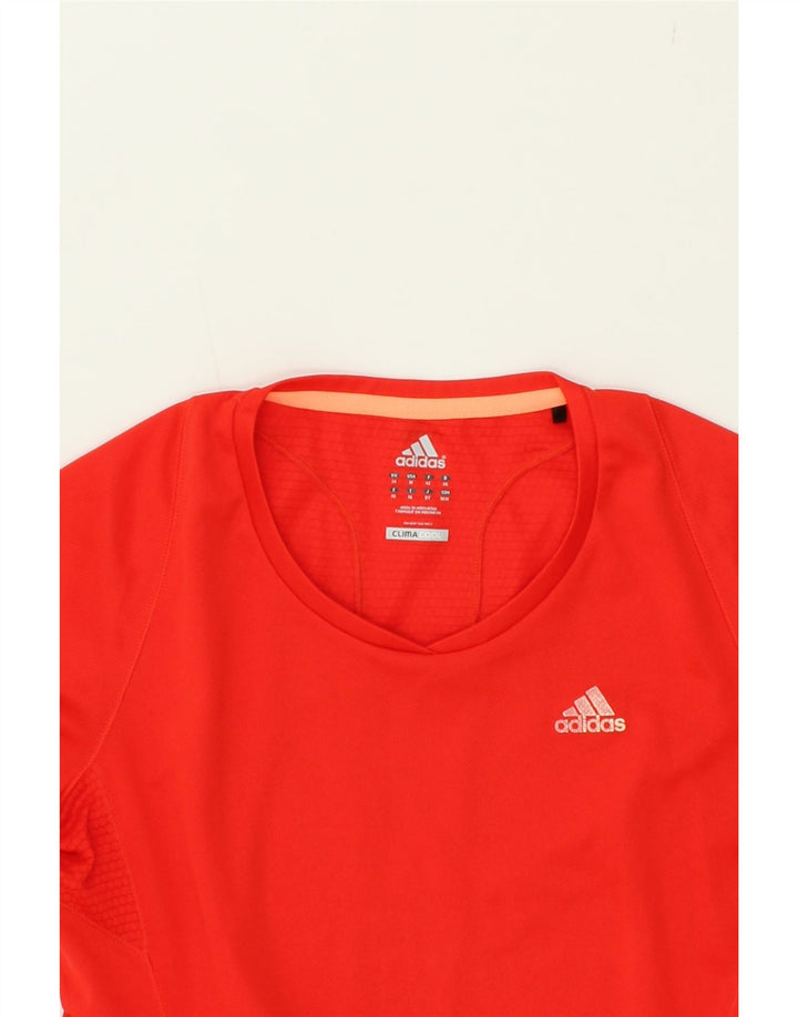 ADIDAS Womens Climacool T-Shirt Top UK 14 Medium Red Vintage Adidas and Second-Hand Adidas from Messina Hembry 