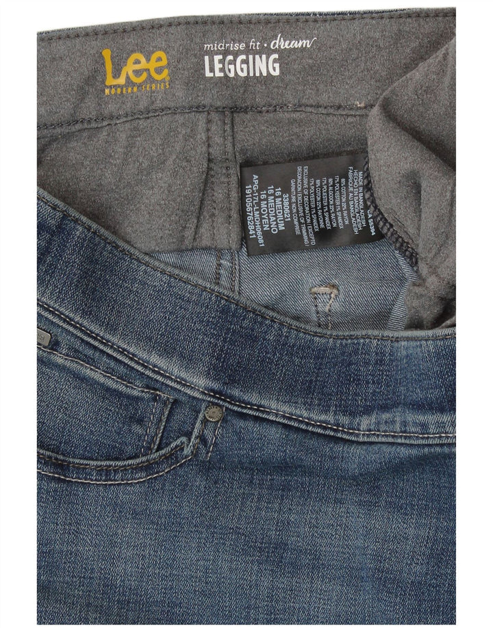LEE Dame Mid Rise Capri Jegging Jeans US 16 2XL W38 L21 Blå Bomuld