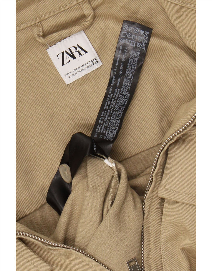 ZARA Bomberjakke til mænd UK 38 Medium Beige Bomuld