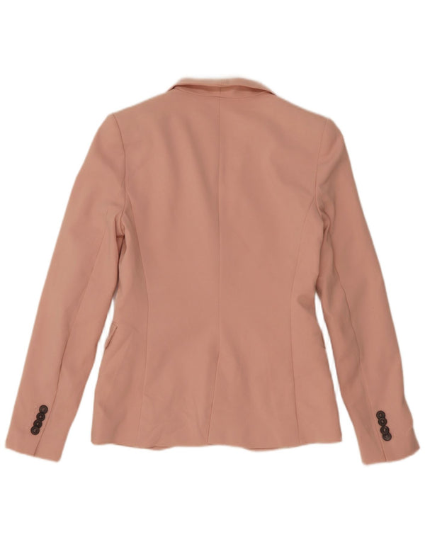 Zara Womens 1 Button Blazer Jacket UK 8 Small Pink Viscose