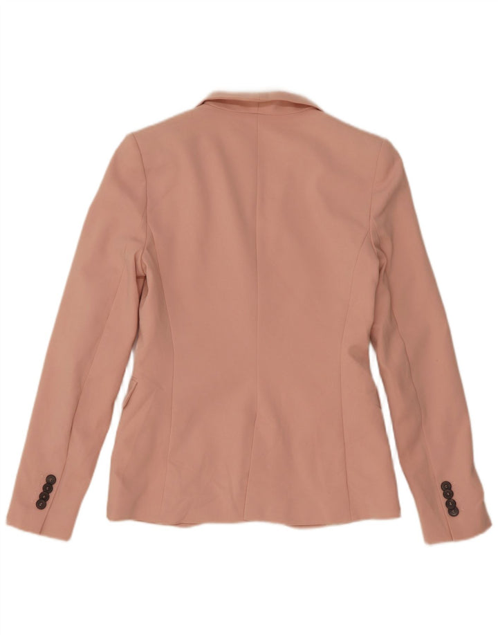 Zara Dame 1 Knap Blazer Jacket UK 8 Small Pink Viscose