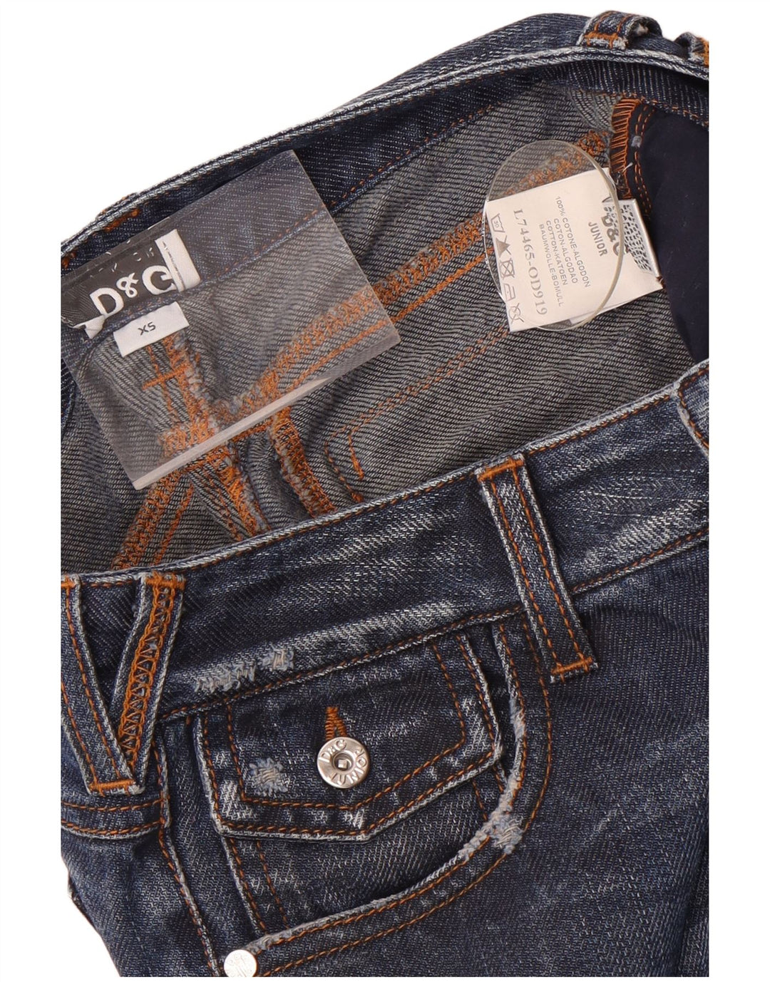 Dolce & Gabbana Straight Jeans til kvinder XS W26 L30 Blå Patchwork Bomuld