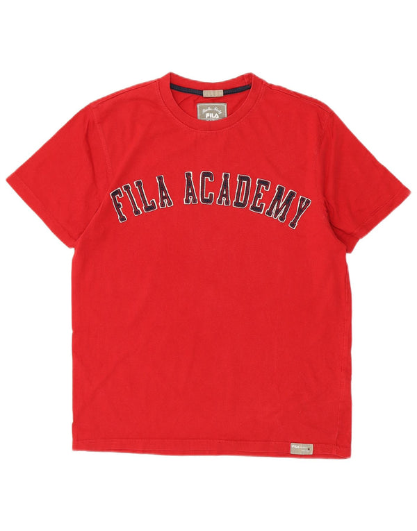Fila Herre Grafisk T-Shirt Top XS Rød Bomuld