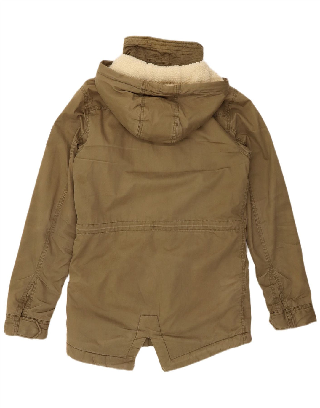 SUPERDRY Herre The Rookie Hooded Sherpa Parka Jacket UK 36 Small Khaki