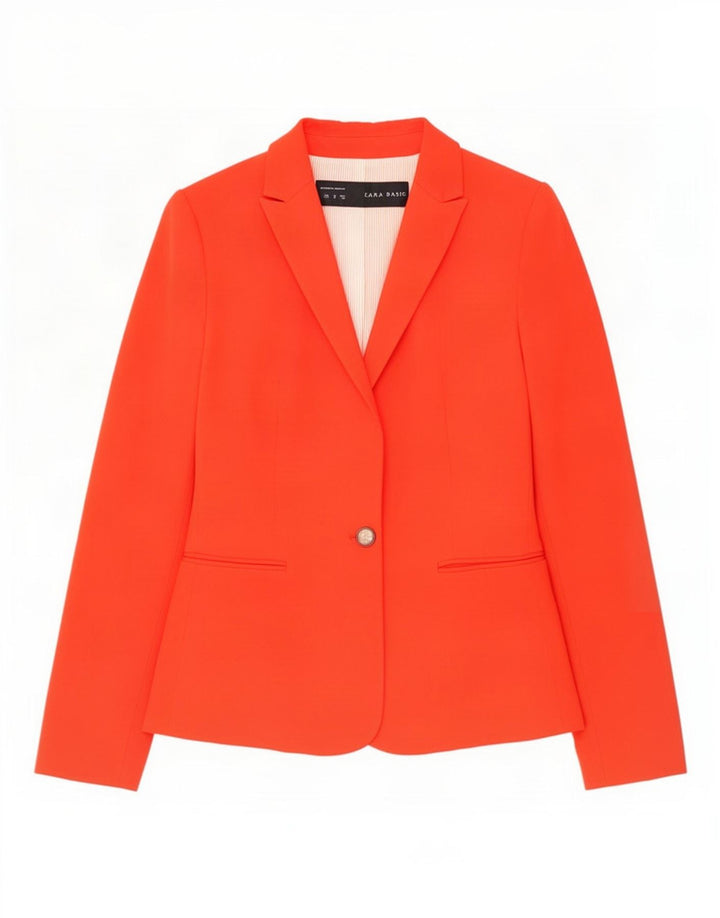 Zara Dame 1 Knap Blazer Jakke UK 12 Medium Rød Viscose