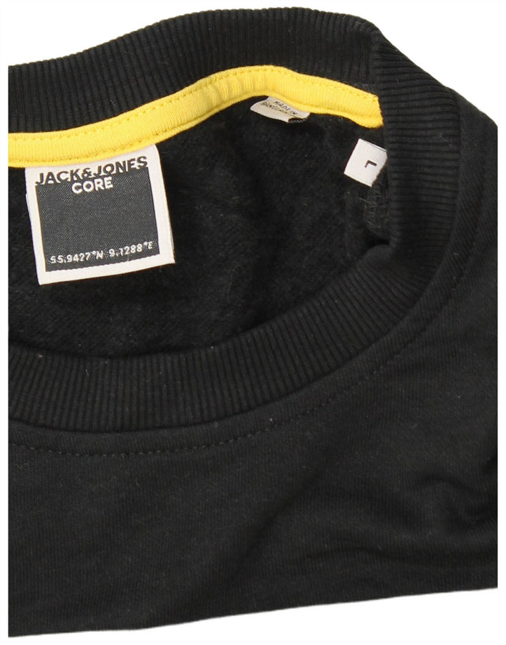 Jack & Jones grafisk sweatshirt til mænd, stor sort bomuld