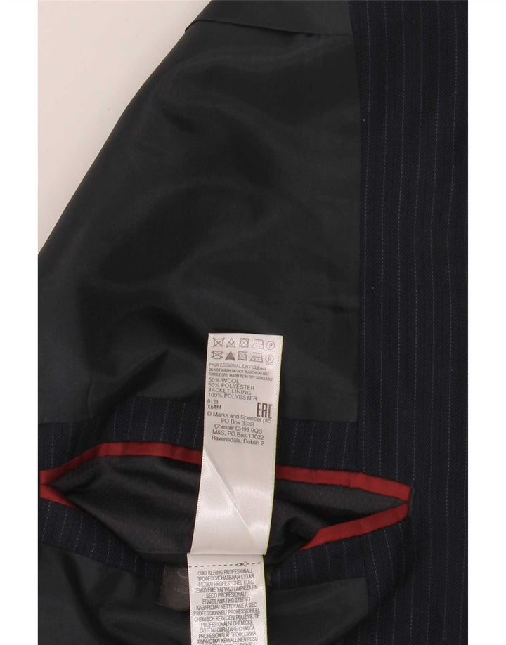 Marks & Spencer Herre 2-knaps blazerjakke UK 44 XL Marineblå nålestribe