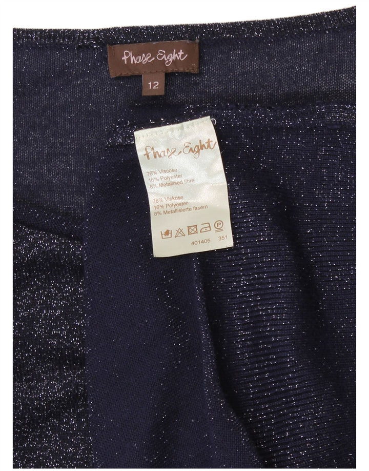 Phase Eight Dame Boat Neck Jumper Sweater UK 12 Medium Navy Blue Viscose
