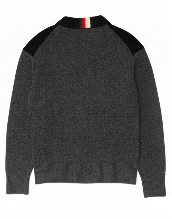 Tommy Hilfiger Herre Crew Neck Jumper Sweater Medium Grey Colourblock