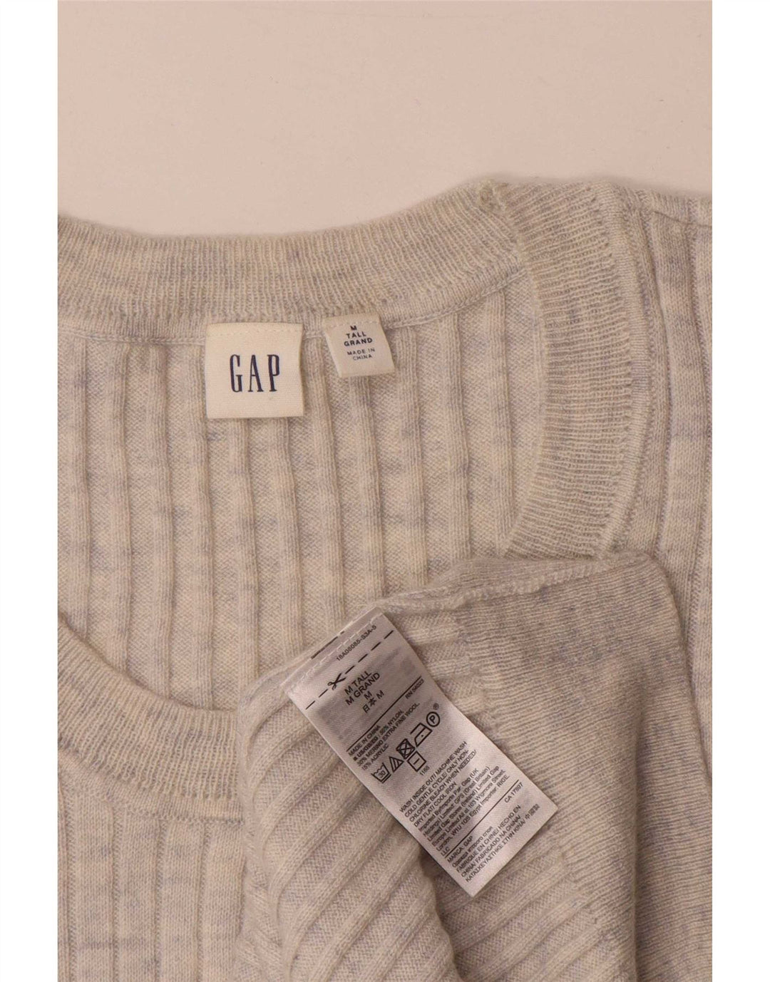 Gap Womens høj rund hals sweater UK 14 medium grå nylon