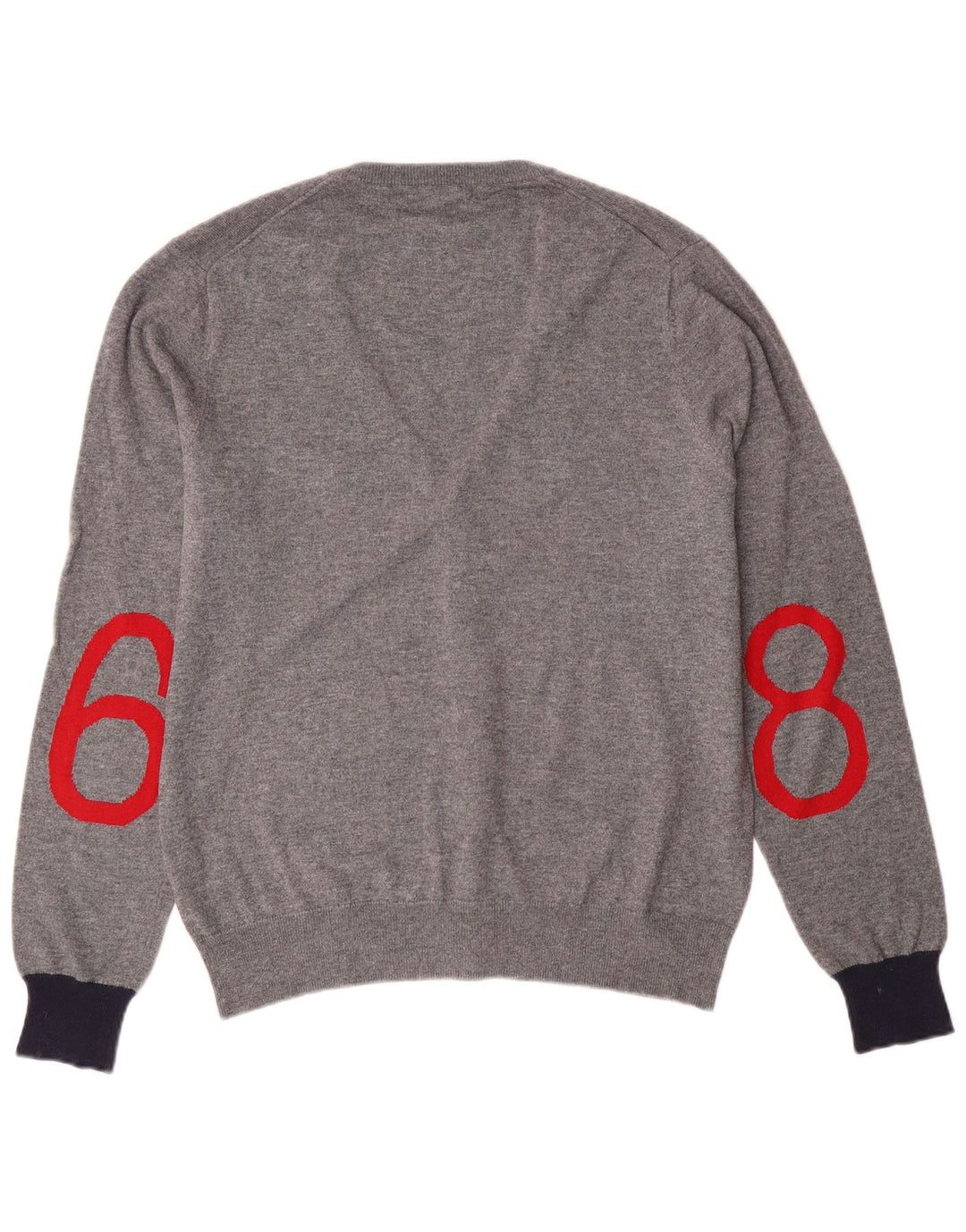 SUN68 Herre grafisk cardigan sweater lille grå uld