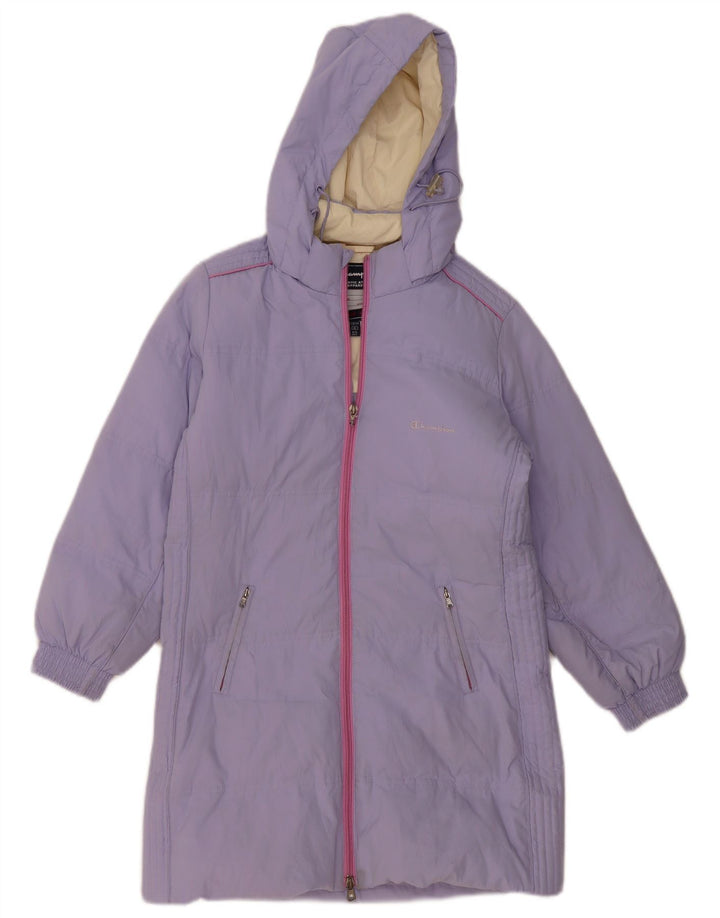 Champion Piger hættepolstret frakke 9-10 år Medium Lilla Polyester