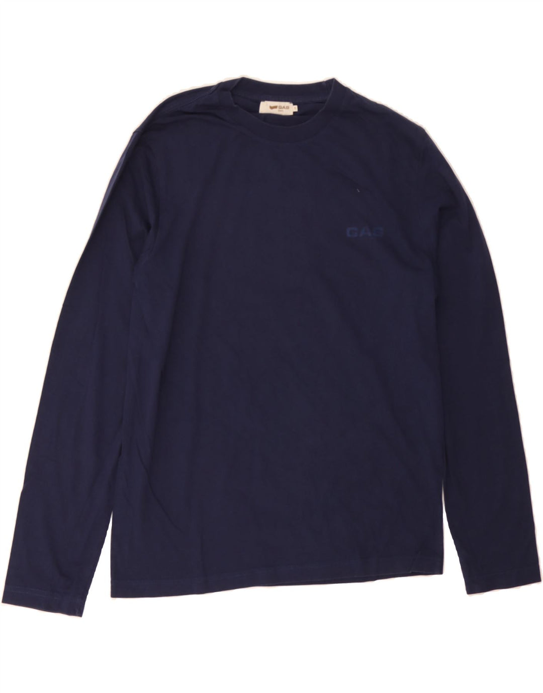GAS Mens Top Long Sleeve Medium Navy Blue Cotton Vintage Gas and Second-Hand Gas from Messina Hembry 