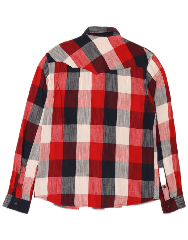 Wrangler Herre Regular Fit Flanellskjorte Lille rød ternet bomuld