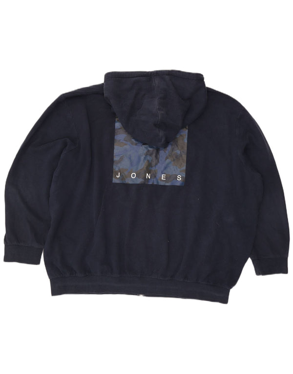 Jack & Jones Herre Grafisk Loose Fit Hættetrøje Sweater 3XL Navy Blue Bomuld