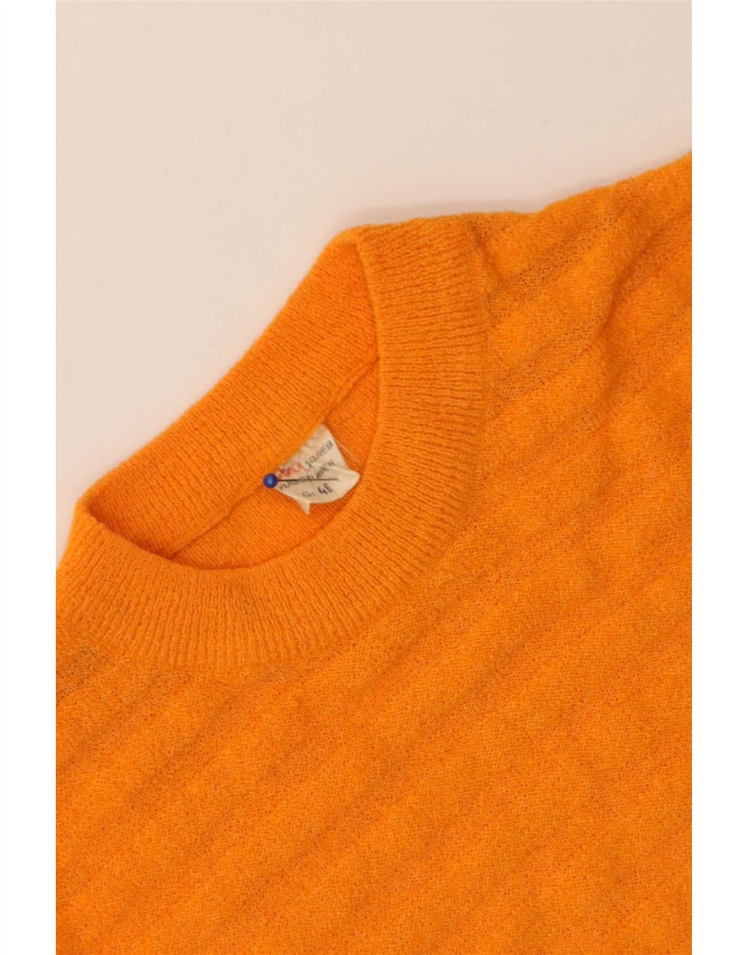 Vintage dame sweater med rund hals IT 46 stor orange stribet