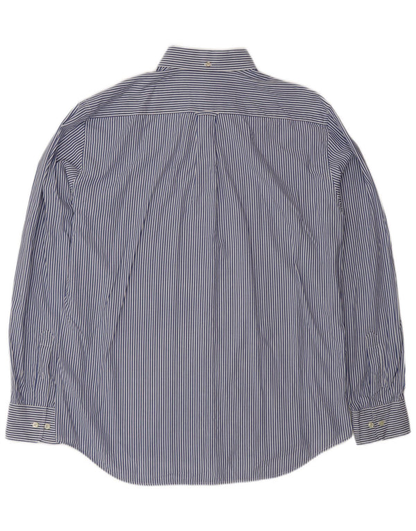 Gant herre Regular Fit skjorte størrelse 41/42 16 1/2 Large Blue Nålestribet Bomuld