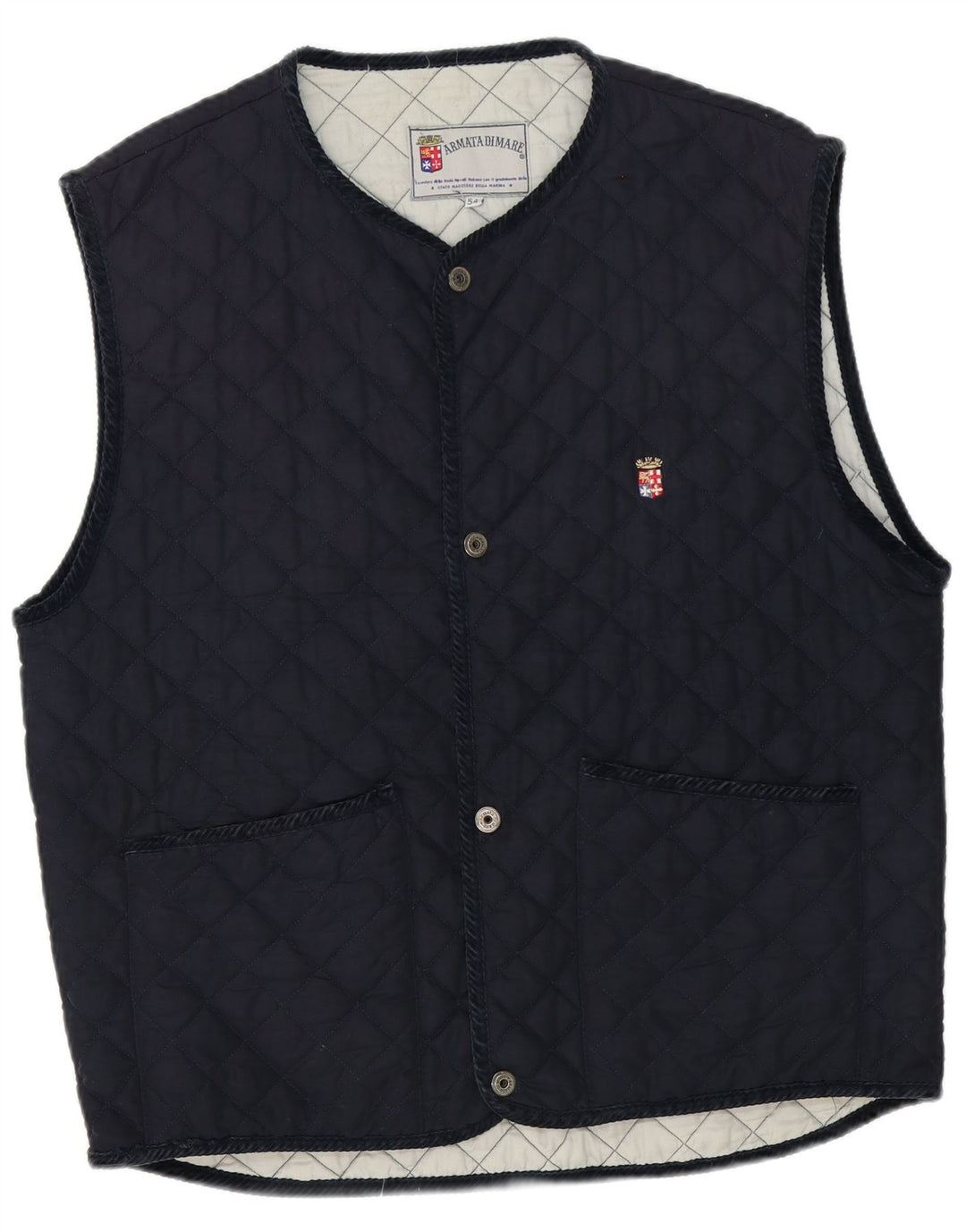 Armata Di Mare Herre Quiltet Gilet IT 54 2XL Navy Blue Polyester