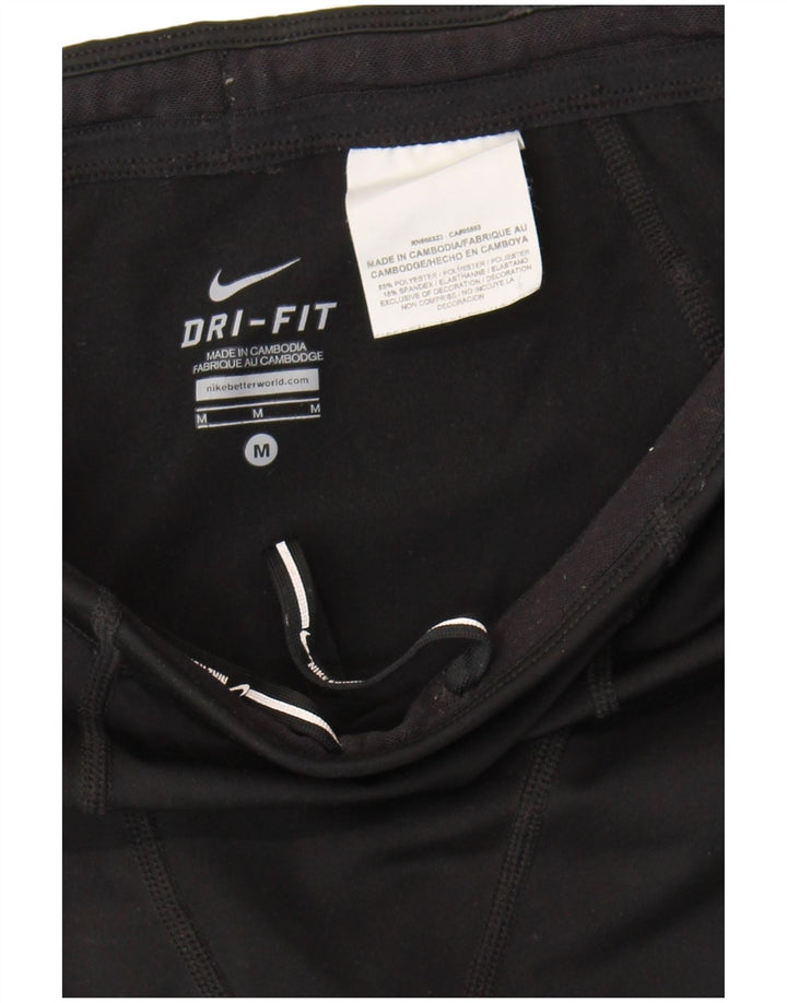 Nike Dame Dri Fit Sports Shorts UK 12 Medium Sort Colourblock Polyester