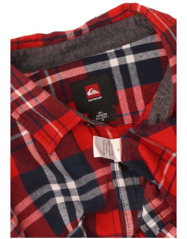 Quiksilver herre flannelskjorte medium rød plaid bomuld