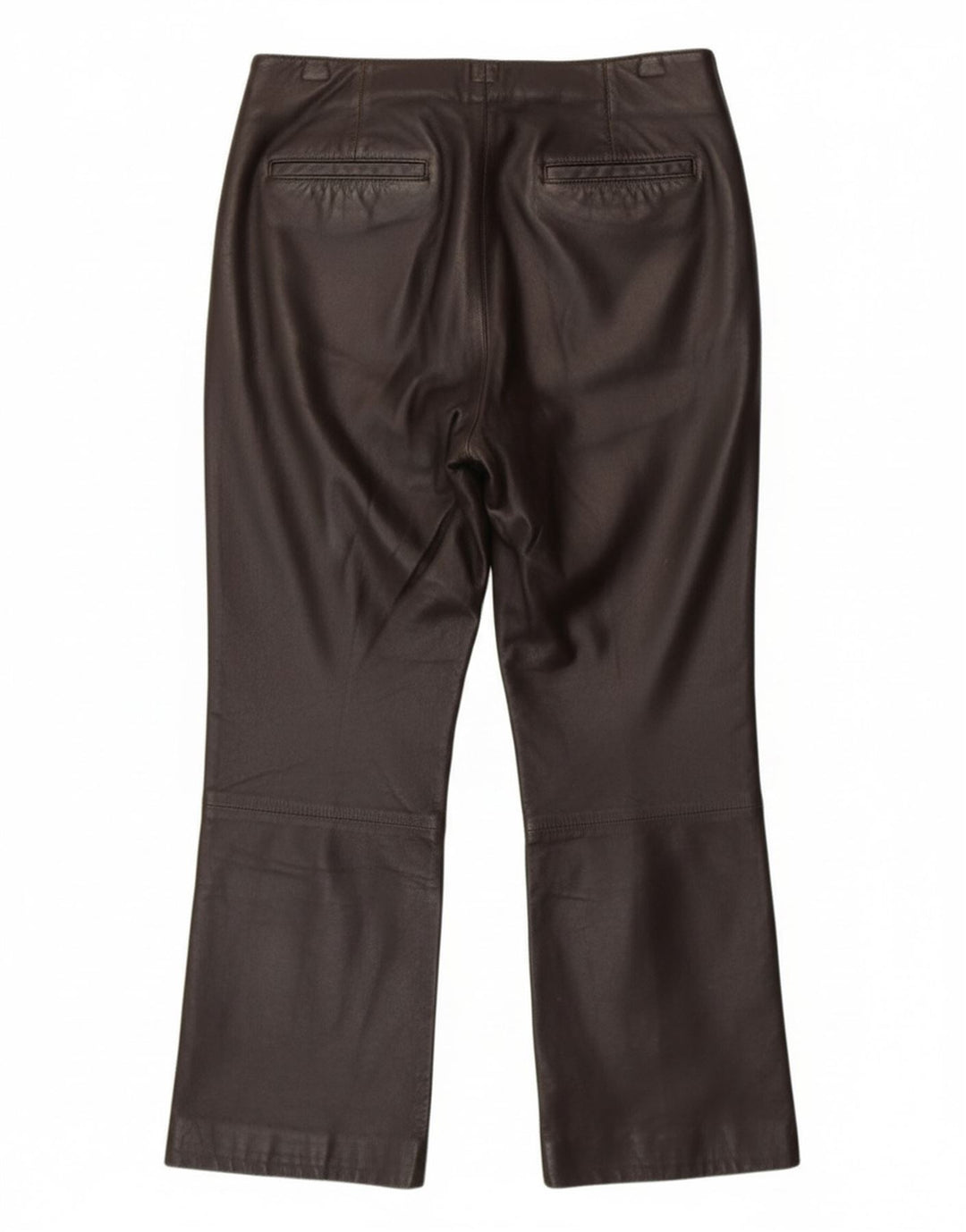 HELIUM Womens Bootcut Leather Trousers UK 12 Medium W30 L25 Black