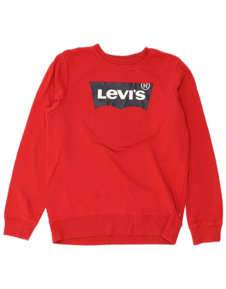 Levi's Boys Grafisk Sweatshirt Jumper 13-14 år XL Rød Bomuld