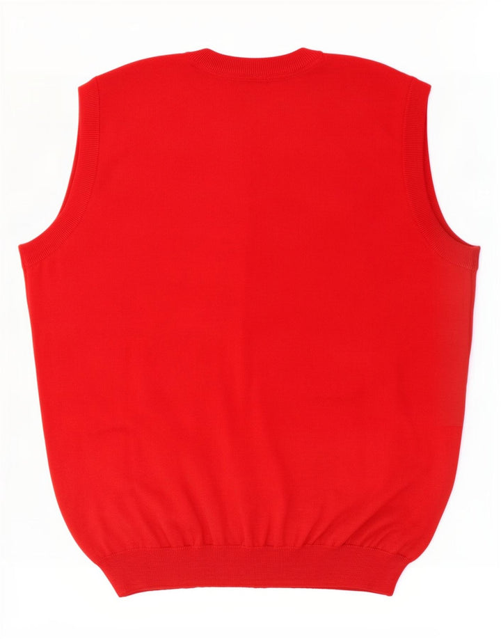 Amerigo Vespucci Herrevest Tank Top 2XL Rød Virgin Wool