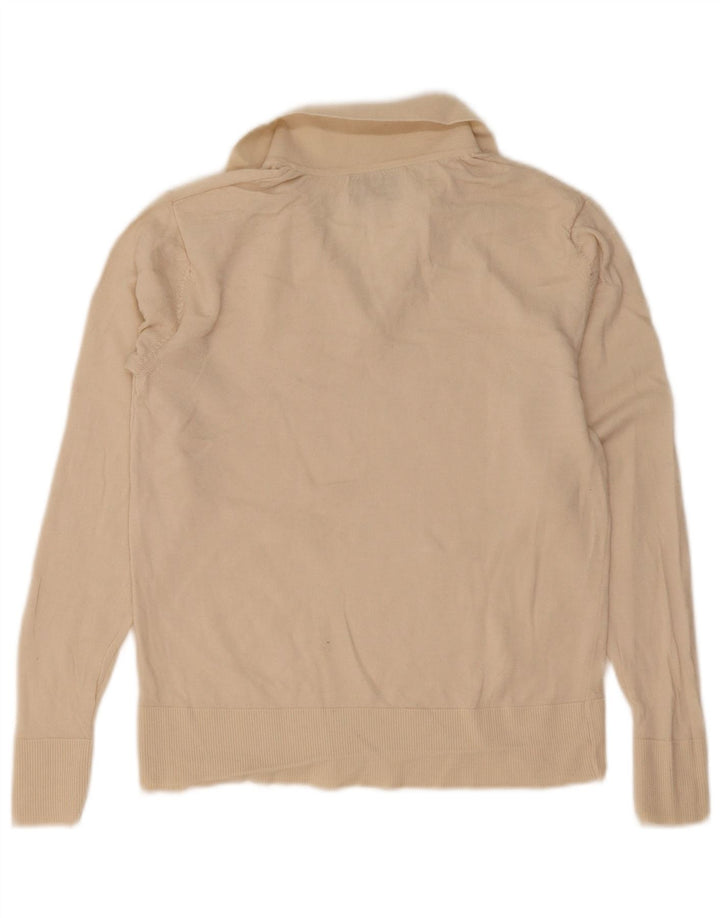 Marks & Spencer Dame Polo Neck Jumper Sweater UK 12 Medium Beige Uld