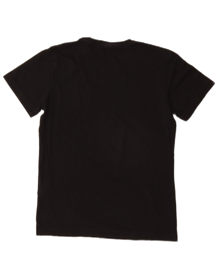 Diesel Dame Grafisk T-Shirt Top UK 10 Small Black Bomuld