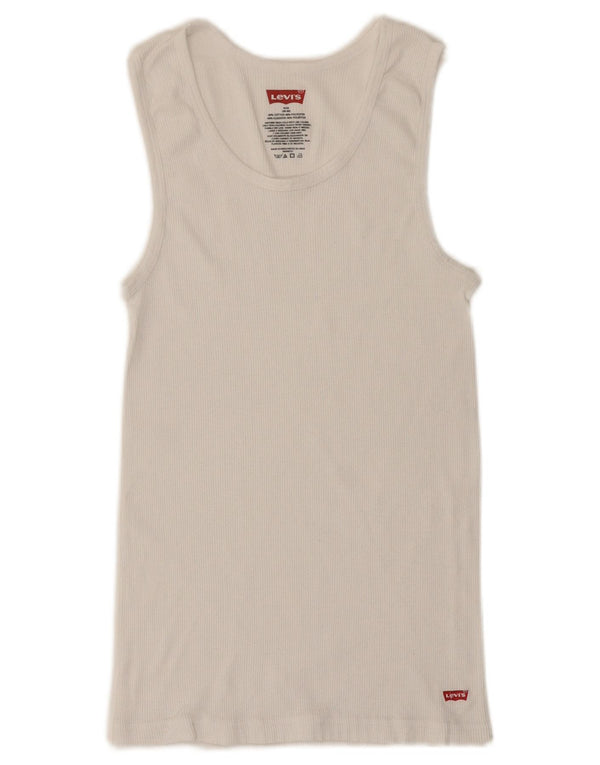 Levi's Herre T-Shirt Top UK 38/40 Medium White Bomuld