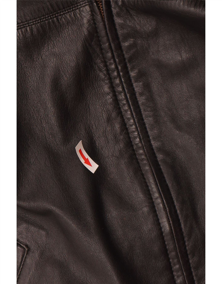 Vintage Herre Læder Gilet UK 36 Small Black
