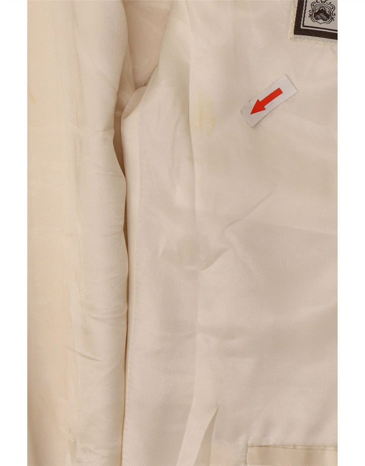 Vintage Herre 2-delt jakkesæt Large W34 L30 Beige Silke
