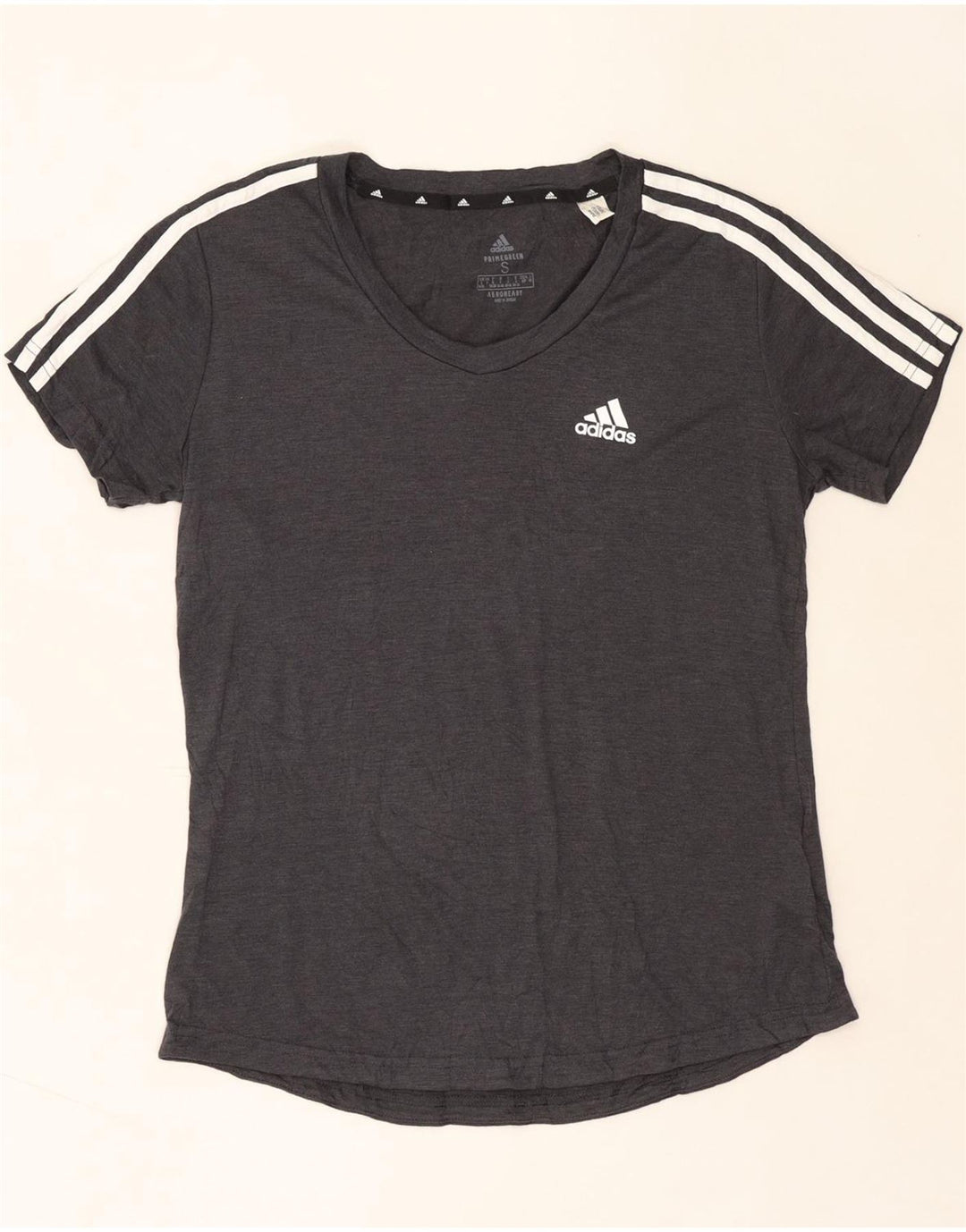ADIDAS Womens Aeroready T-Shirt Top UK 8/10 Small Grey Polyester Vintage Adidas and Second-Hand Adidas from Messina Hembry 
