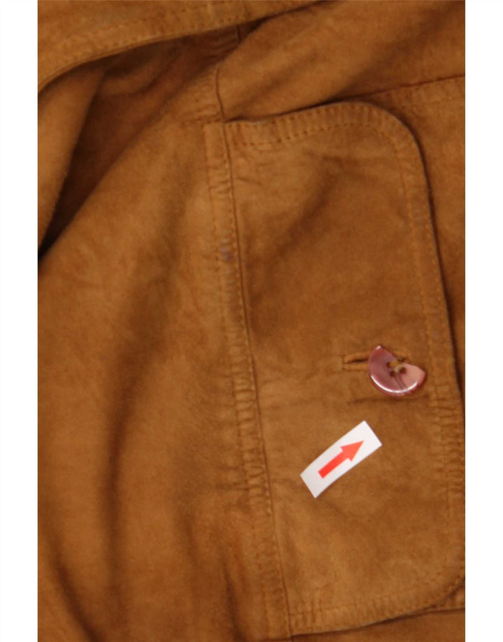 Mansion Mens Suede Bomber Jacket IT 54 2XL Brown Leather