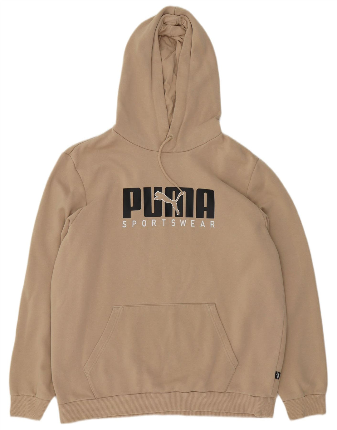 Puma Grafisk hættetrøje til mænd, stor beige bomuld