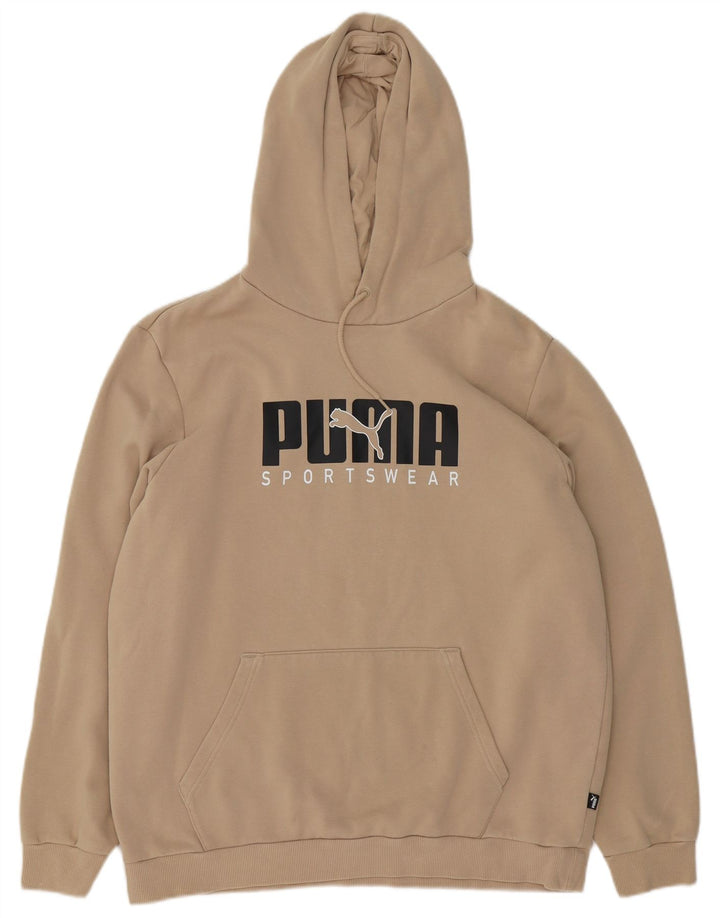 Puma Grafisk hættetrøje til mænd, stor beige bomuld