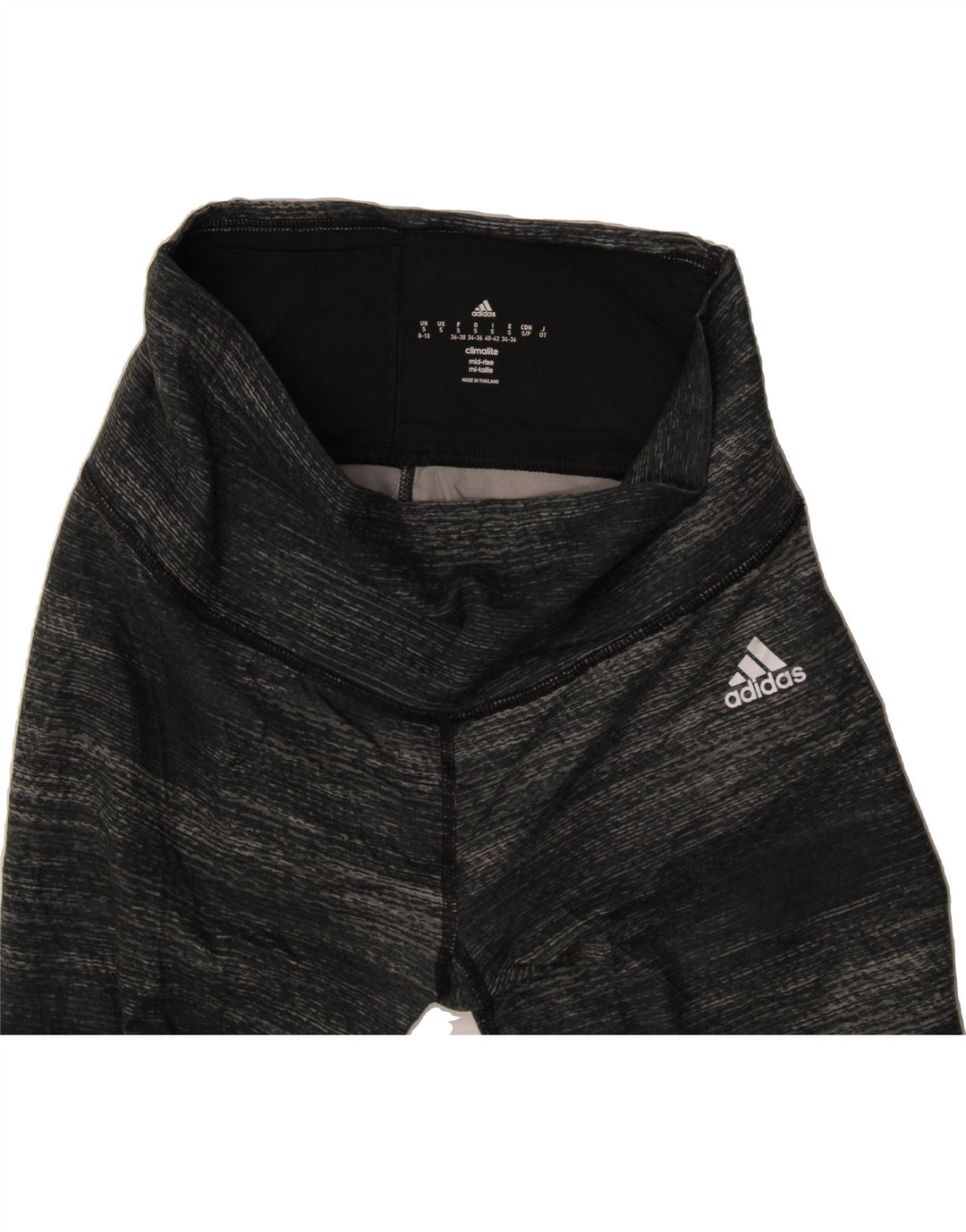ADIDAS Womens Climalite Capri Leggings UK 8/10 Small  Grey Flecked Vintage Adidas and Second-Hand Adidas from Messina Hembry 