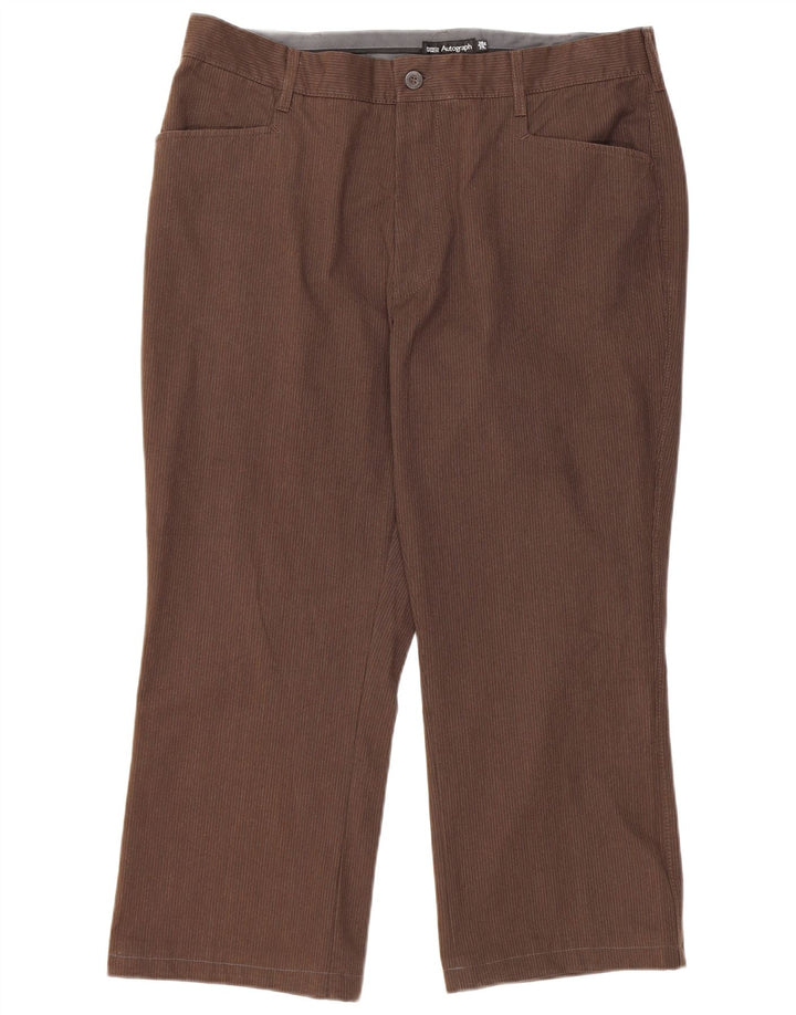 Marks & Spencer Dame Autograph Casual Bukser W38 L24 Brun nålestribe