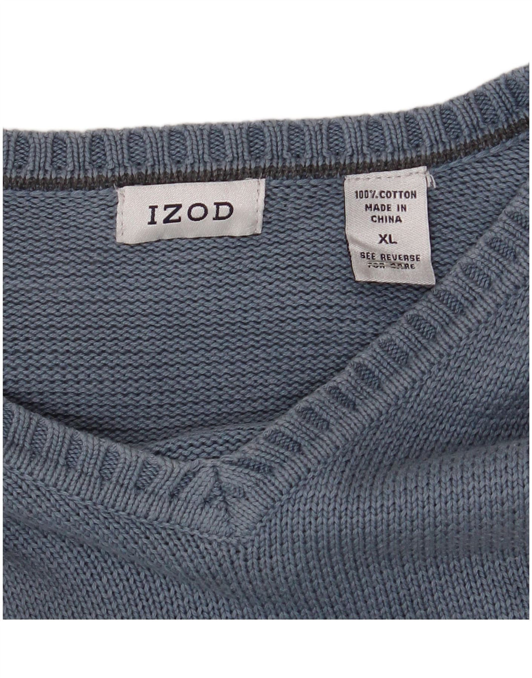 IZOD Herre V-hals sweater XL Blå Bomuld
