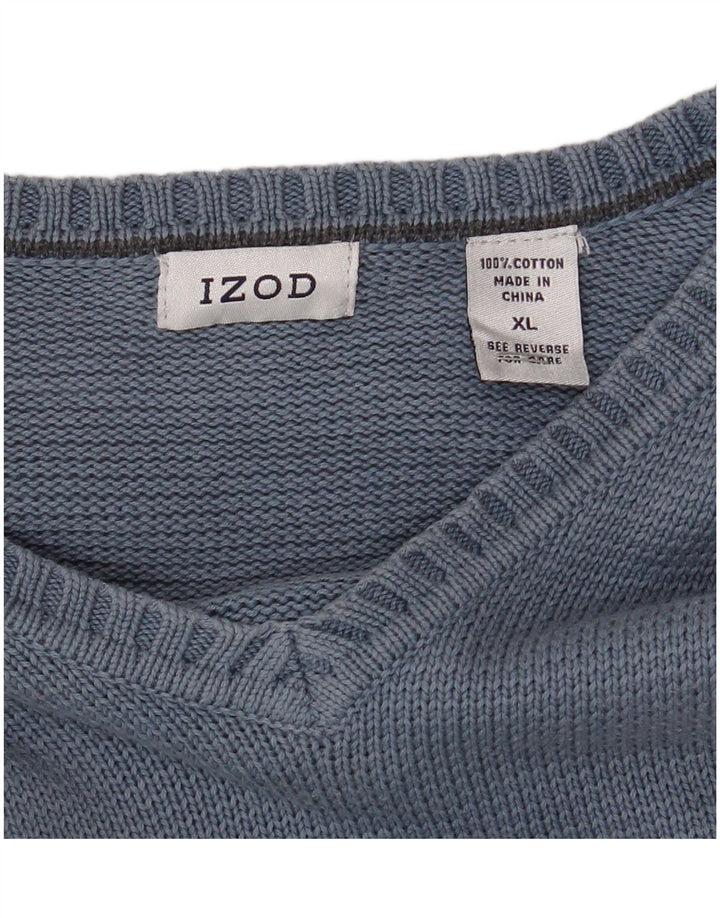 IZOD Herre V-hals sweater XL Blå Bomuld