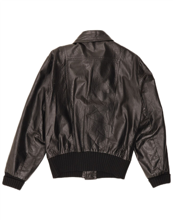 VINTAGE Herre læderjakke UK 36 Small Black