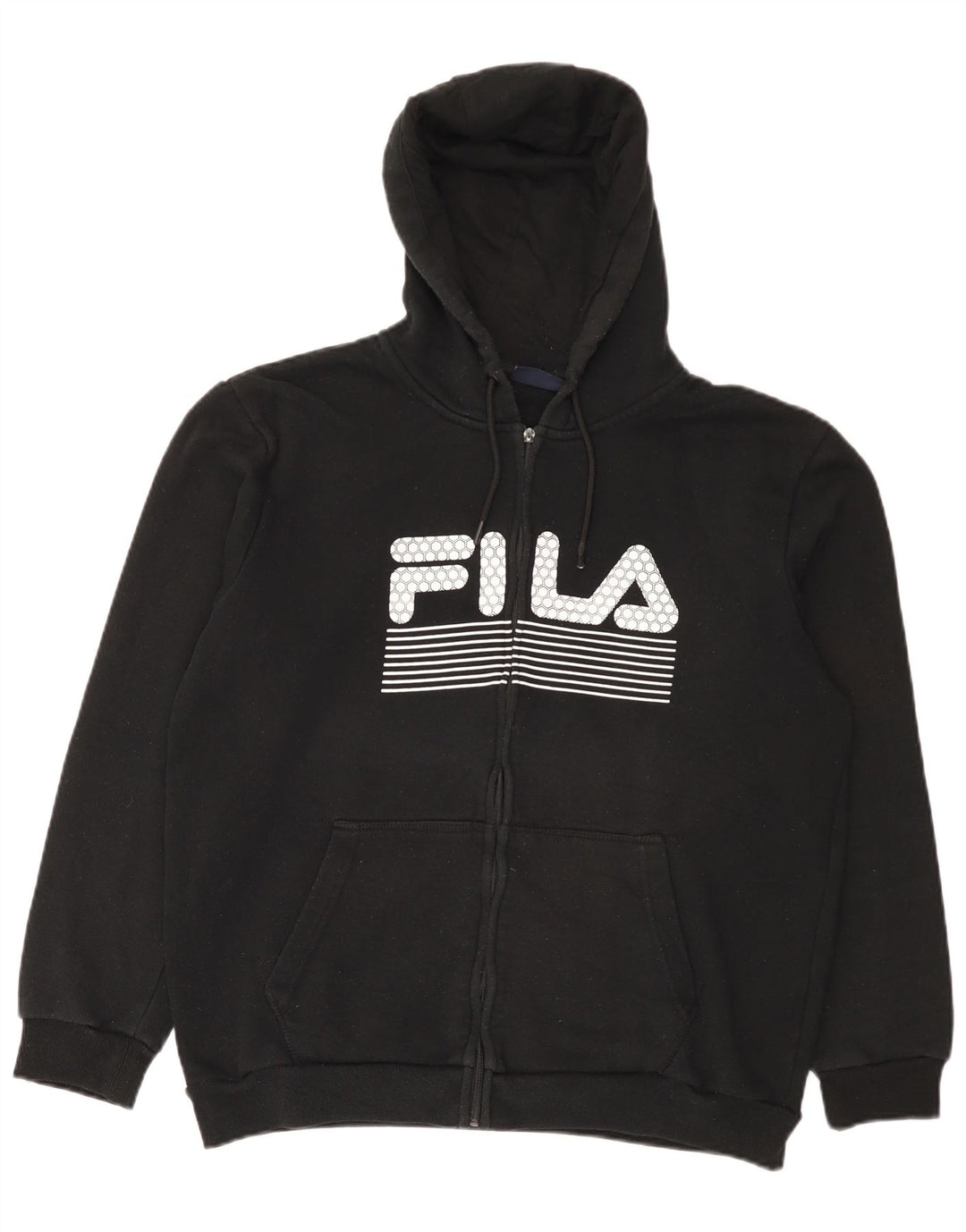 Fila Herre grafisk hættetrøje med lynlås XL sort polyester