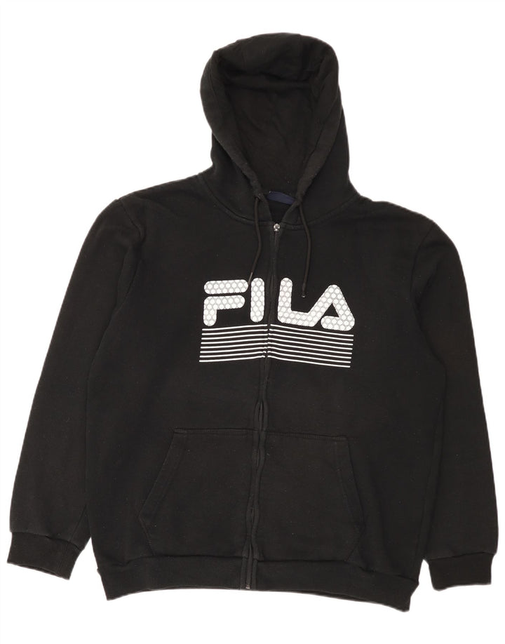 Fila Herre grafisk hættetrøje med lynlås XL sort polyester